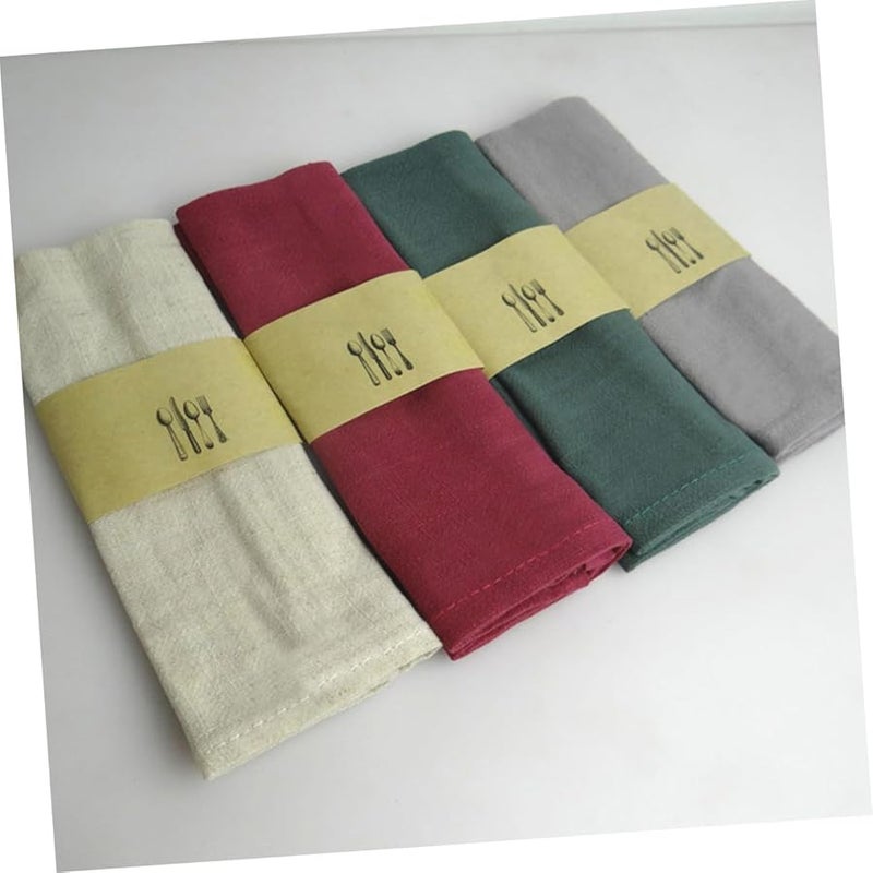 مناديل قماش الكتان الأخضر الداكن ذات امتصاص قوي للماء متعددة الأغراض مناشف مطبخ مناديل شاي - Image 2